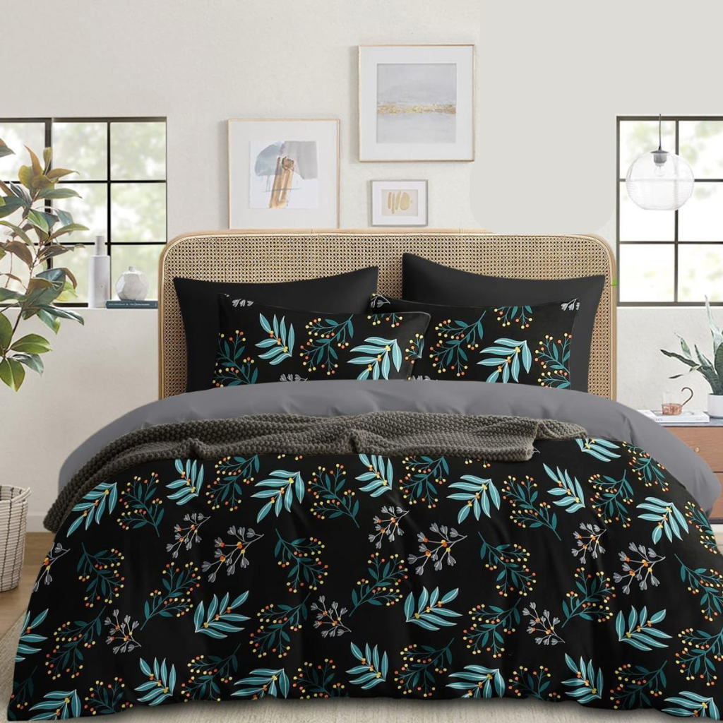 Whispering Grey – 210 TC Cotton Blend Bedsheet | King Size
