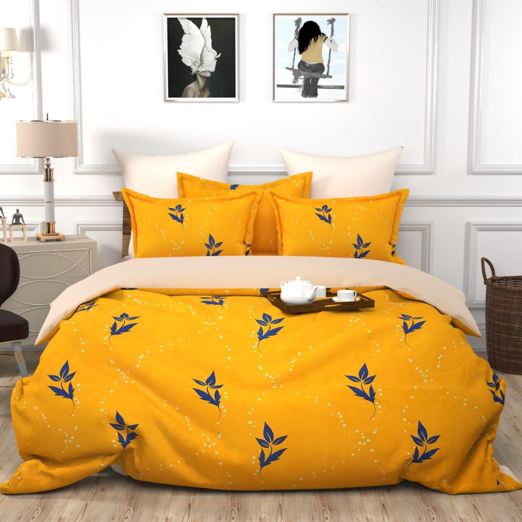 Warm Sunshine – 210 TC Cotton Blend Bedsheet | King Size (BUY 1 GET 1 FREE)