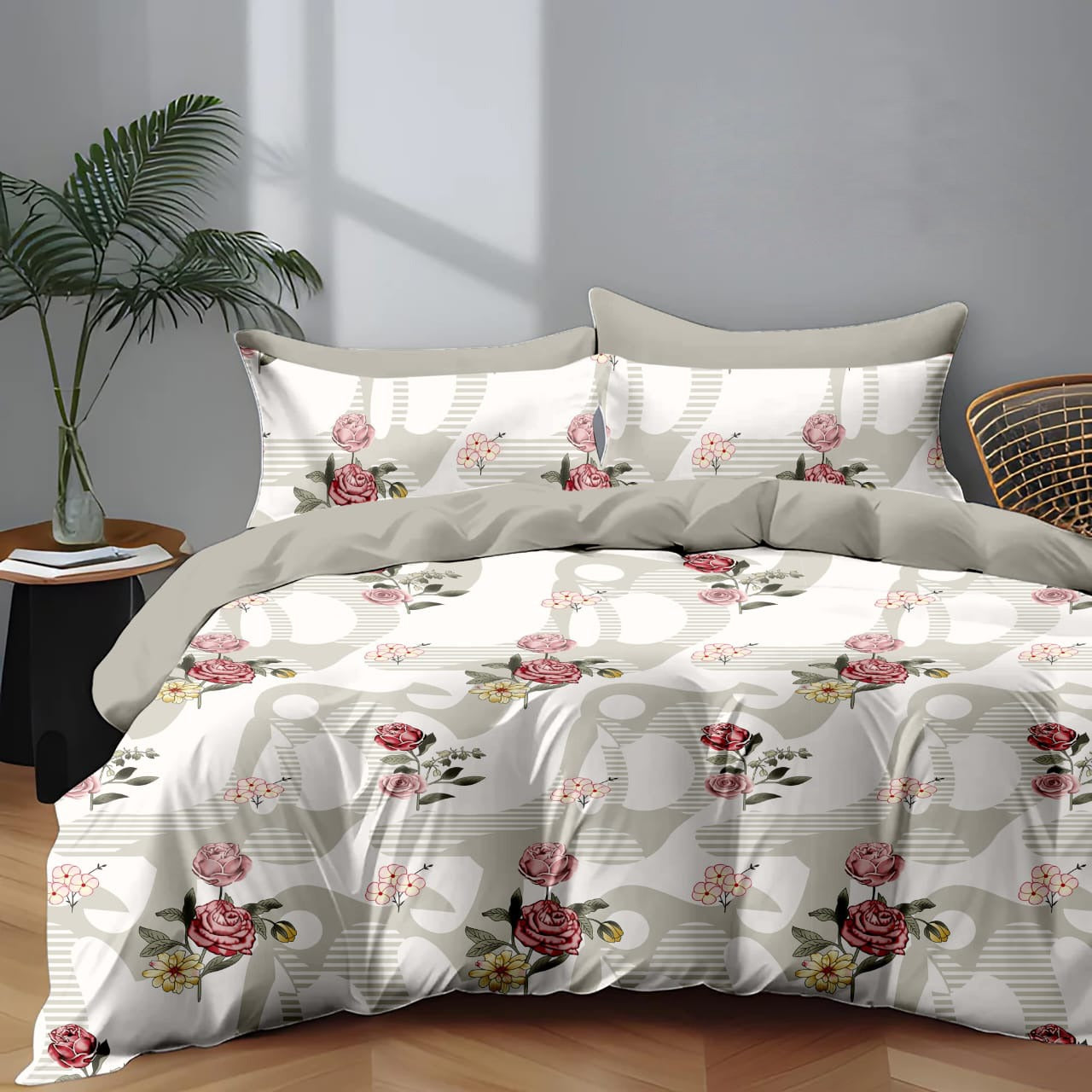 Premium Cotton Elastic Fitted King Size Bedsheet with 2 Pillow Covers