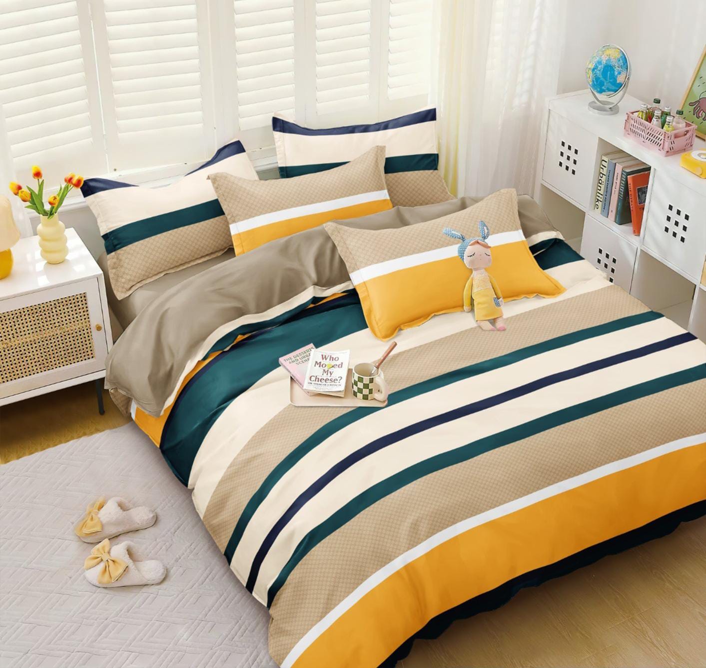 Premium Cotton Elastic Fitted King Size Bedsheet with 2 Pillow Covers (BUY1 GET1 FREE)