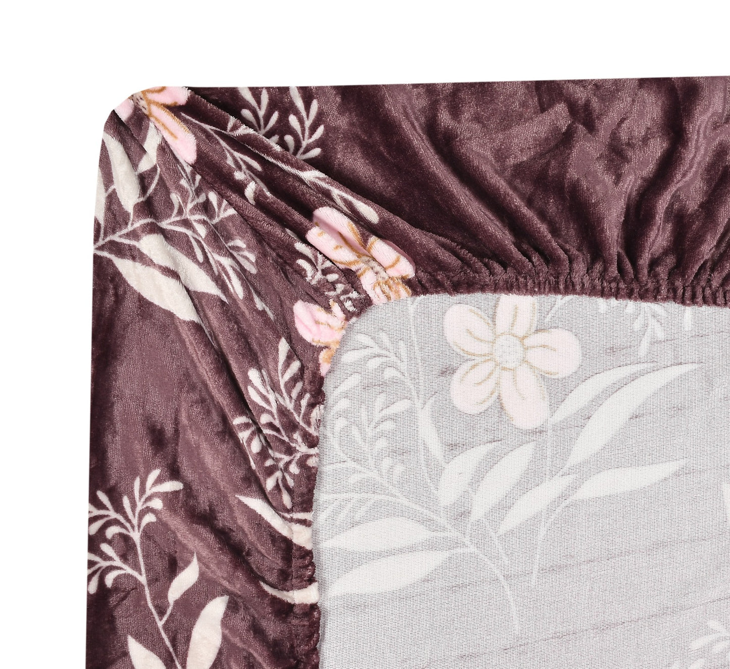 Winter Designer Elastic Fitted King Bedsheet with 2 Pillow Covers