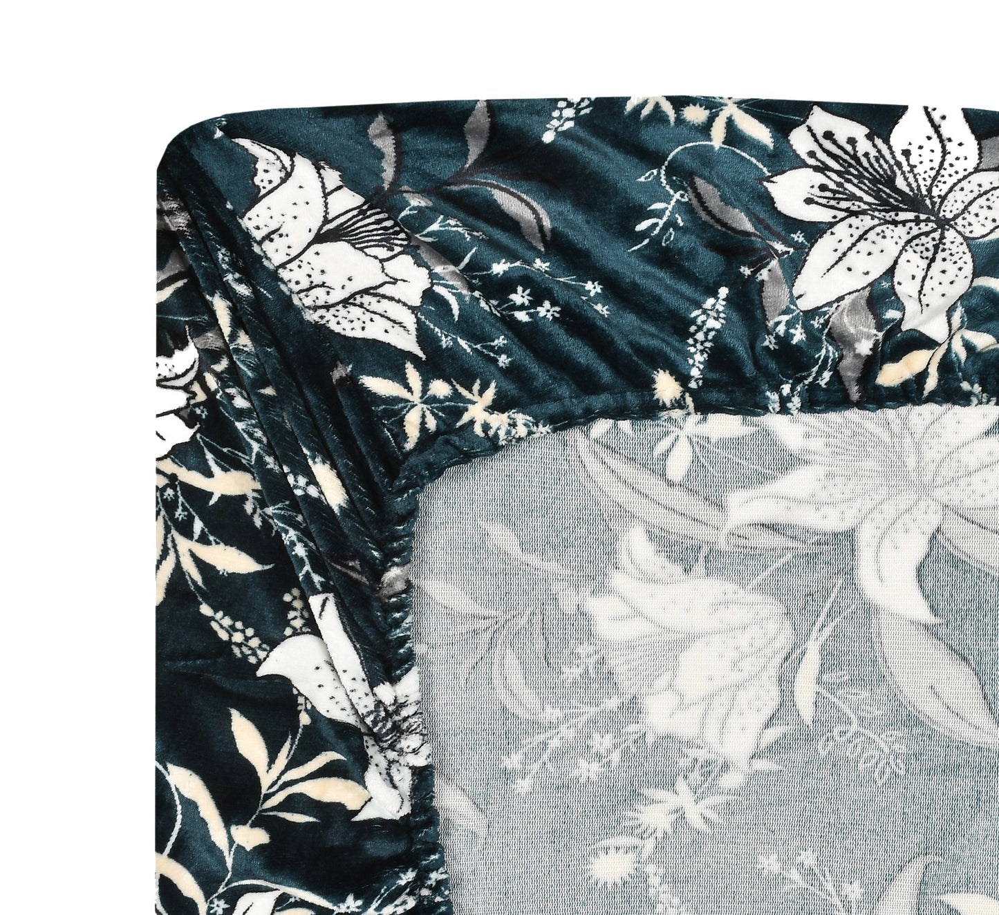 Winter Designer Elastic Fitted King Bedsheet with 2 Pillow Covers