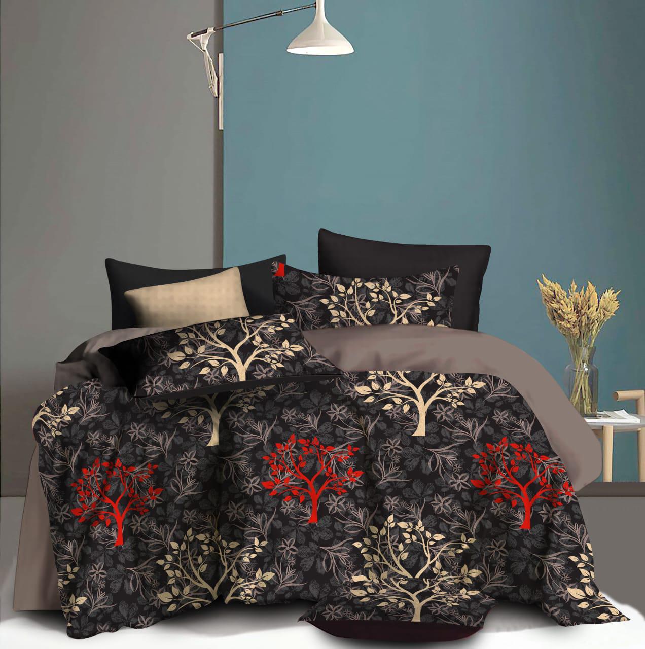 Premium Cotton Elastic Fitted King Size Bedsheet with 2 Pillow Covers