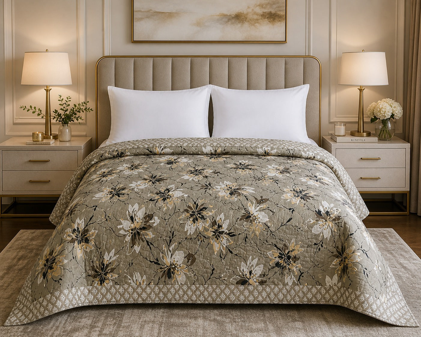 Luxe Bloom 180 GSM AC Room Reversible Double Bed Comforter