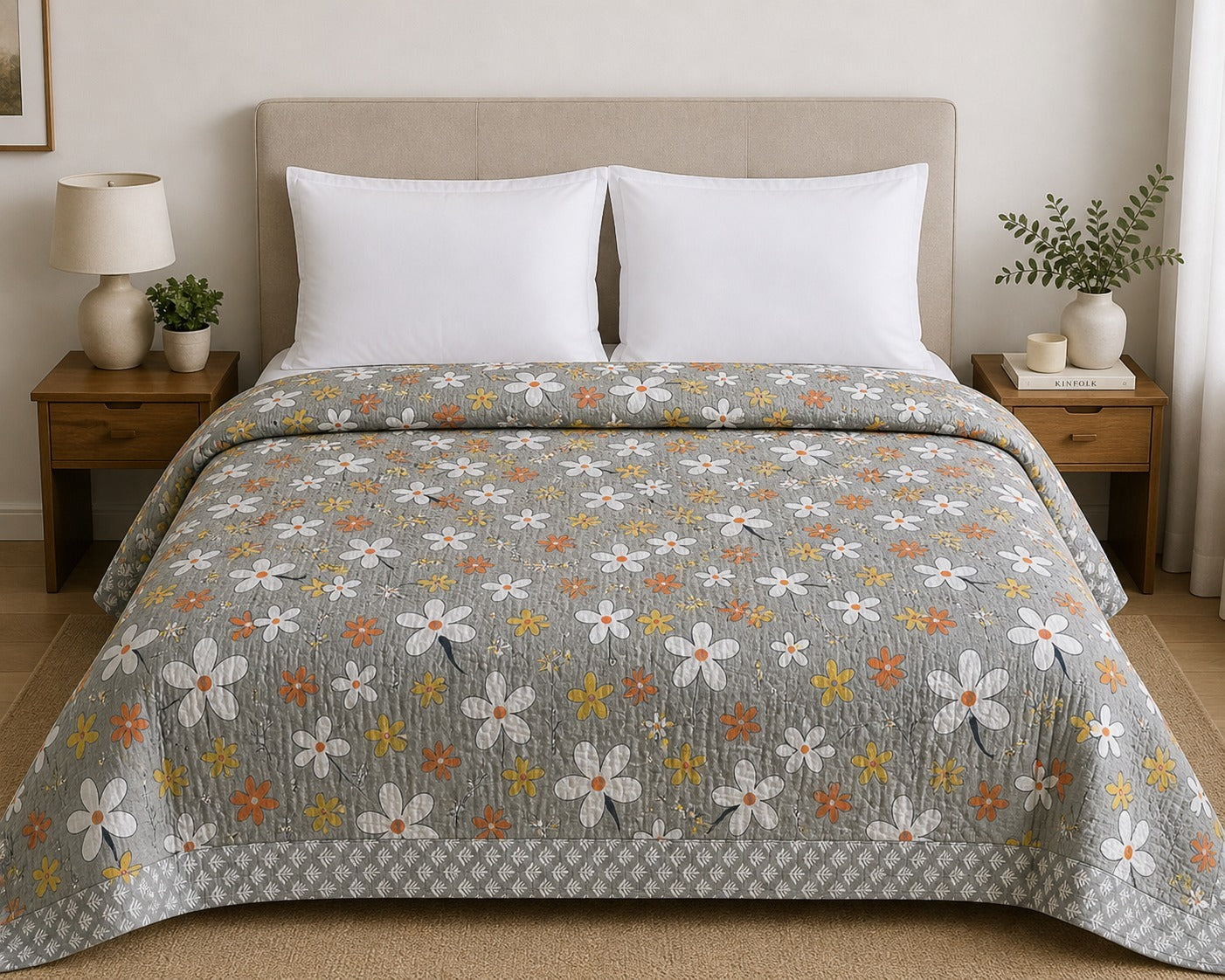 Daisy Touch 180 GSM AC Room Reversible Double Bed Comforter