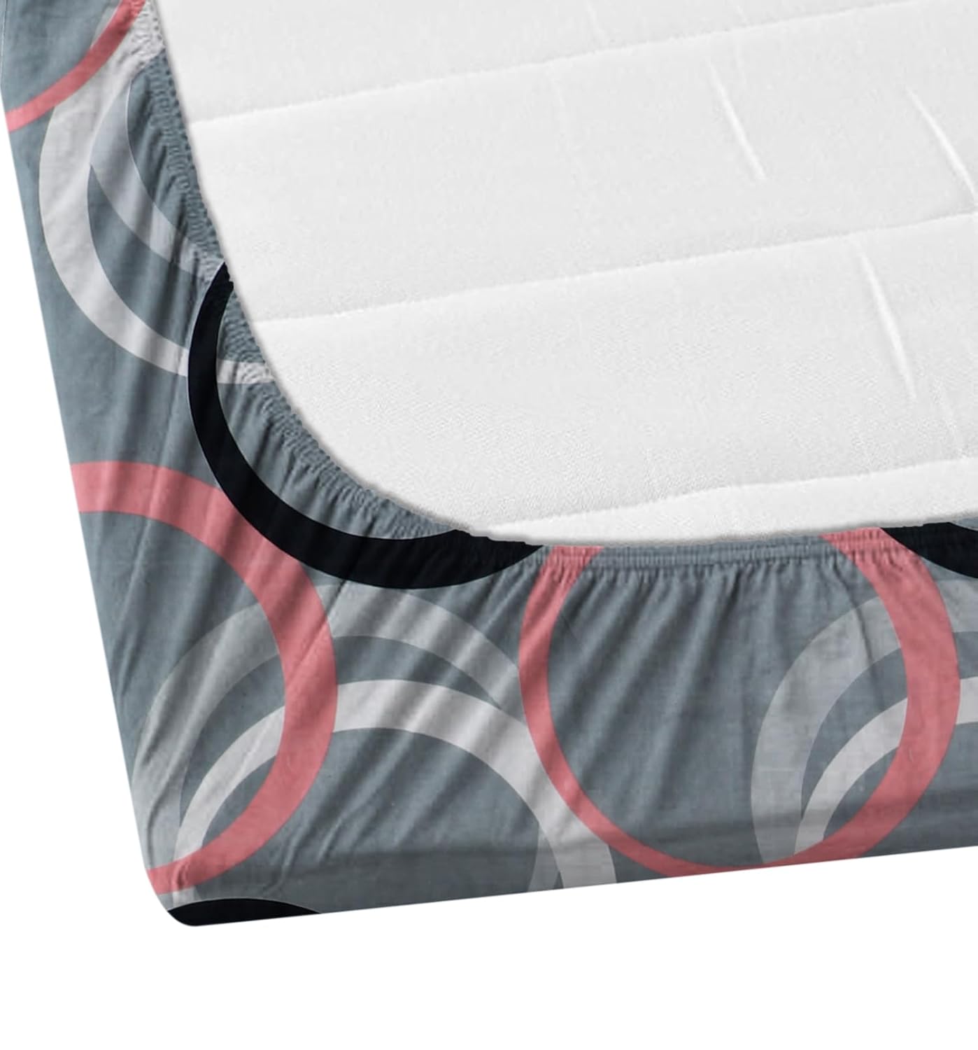 Cotton Blend Elastic Fitted King Bedsheet with 2 Pillow Covers (BUY1 GET1 FREE)