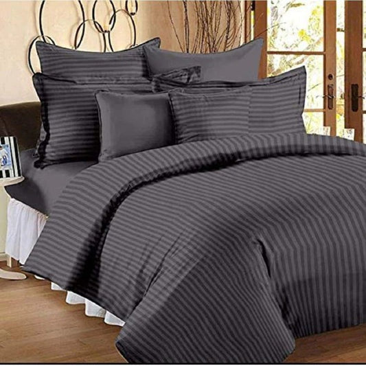 Charcoal Luxe – 210 TC Cotton Blend Bedsheet | King Size (BUY 1 GET 1 FREE)