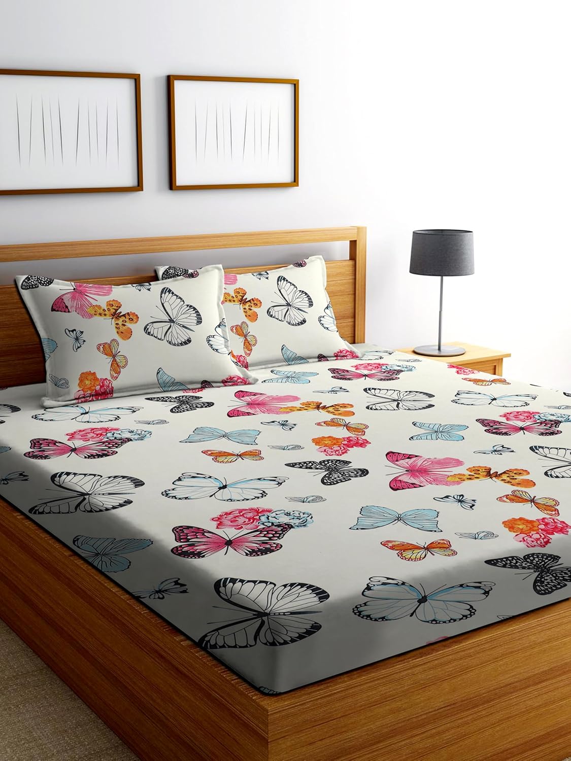 Charcoal Luxe – 210 TC Cotton Blend Bedsheet | King Size