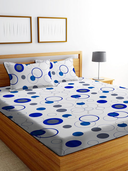 Cotton Blend Elastic Fitted King Bedsheet with 2 Pillow Covers (BUY1 GET1 FREE)