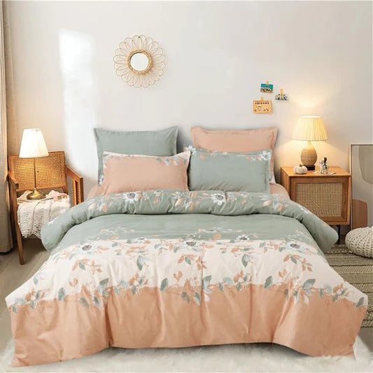 Coral Mist – 210 TC Cotton Blend Bedsheet | King Size (BUY 1 GET 1 FREE)