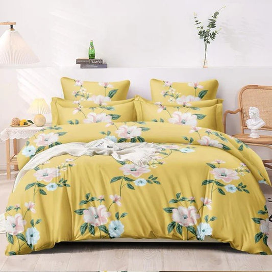 Amber Glow – 210 TC King Size Flat Bedsheet (BUY 1 GET 1 FREE)