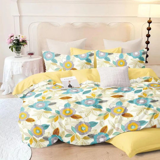 Petal Whisper – 210 TC Cotton Blend Bedsheet (King Size) (BUY 1 GET 1 FREE)
