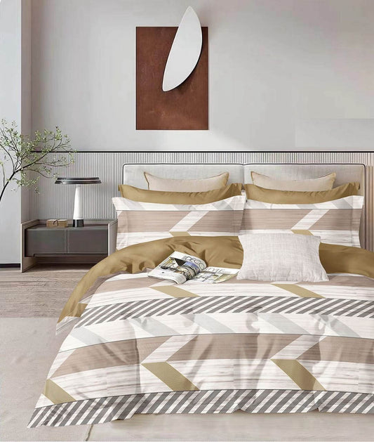 Metro Pattern – 210 TC Cotton Blend Bedsheet | King Size (BUY 1 GET 1 FREE)