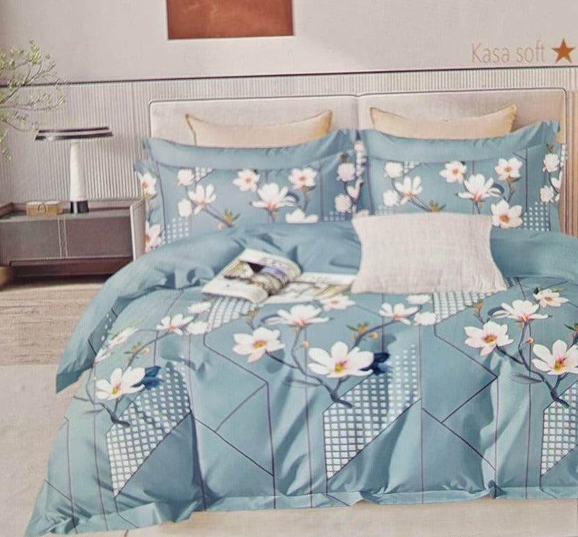 Metro Bloom – 210 TC Cotton Blend Bedsheet | King Size (BUY 1 GET 1 FREE)