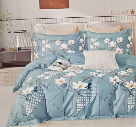 Metro Bloom – 210 TC Cotton Blend Bedsheet | King Size (BUY 1 GET 1 FREE)