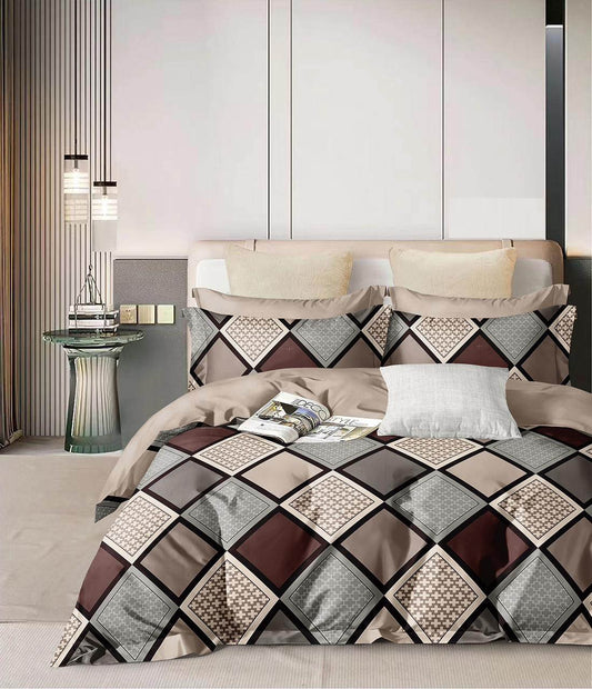 Serene Stripes – 210 TC Cotton Blend Bedsheet | King Size (BUY 1 GET 1 FREE)