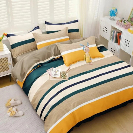 Urban Stripes – 210 TC King Size Flat Bedsheet (BUY 1 GET 1 FREE)