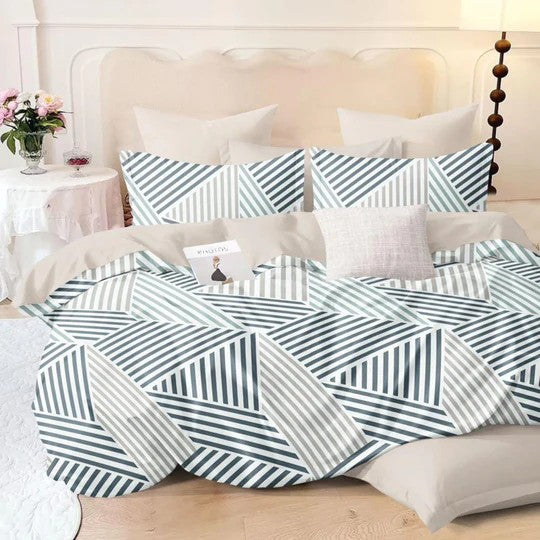 Textura Grid – 210 TC Cotton Blend King Size Bedsheet (BUY 1 GET 1 FREE)