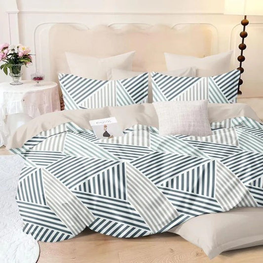 Textura Grid – 210 TC Cotton Blend King Size Bedsheet (BUY 1 GET 1 FREE)
