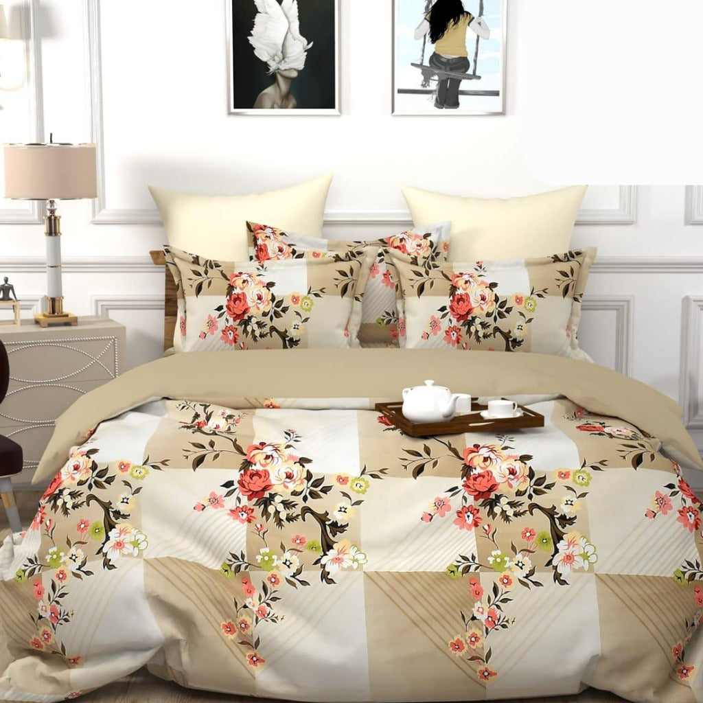 Premium Cotton Elastic Fitted King Size Bedsheet with 2 Pillow Covers (BUY1 GET1 FREE)