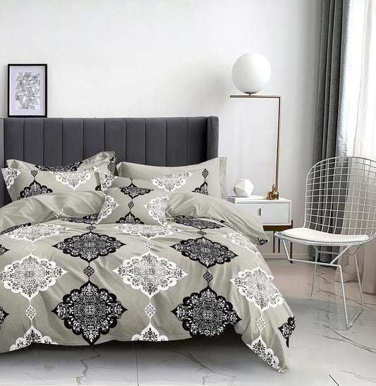 Premium Cotton Elastic Fitted King Size Bedsheet with 2 Pillow Covers (BOGO)