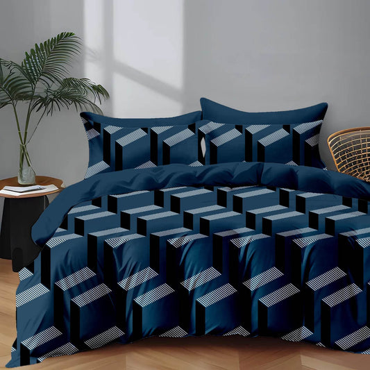 Premium Cotton Elastic Fitted King Size Bedsheet with 2 Pillow Covers (BOGO)