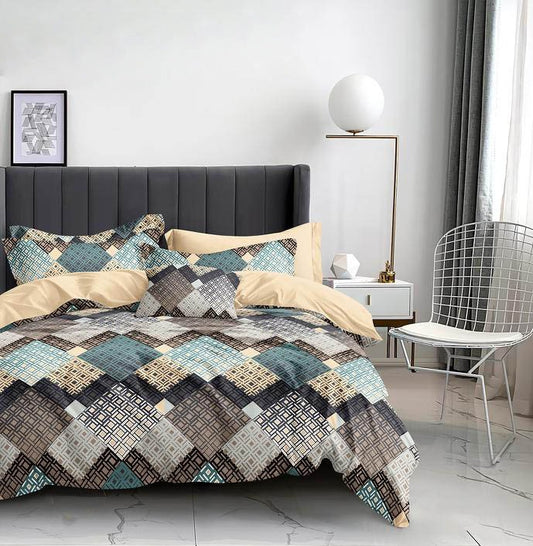 Premium Cotton Elastic Fitted King Size Bedsheet with 2 Pillow Covers (BOGO)