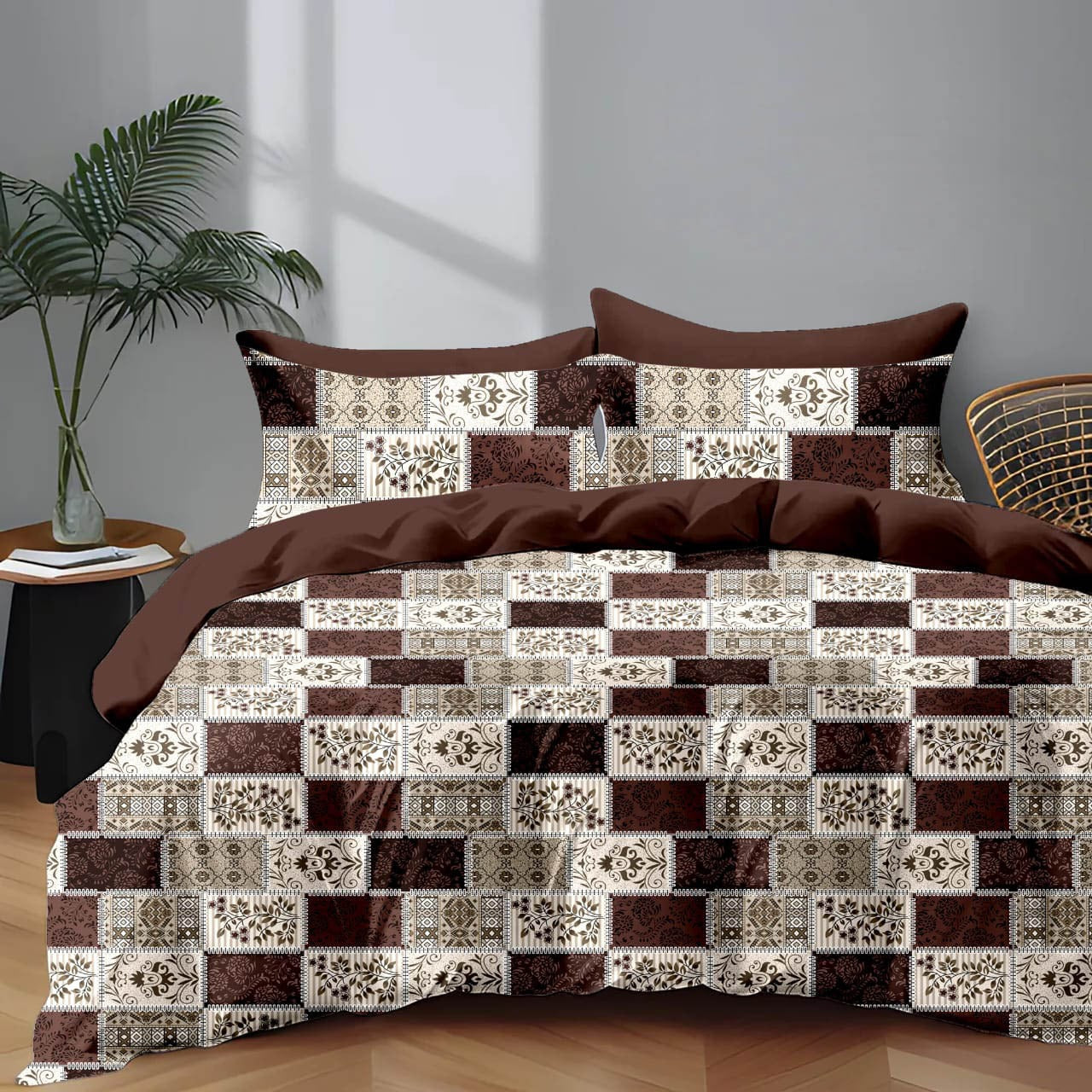 Premium Cotton Elastic Fitted King Size Bedsheet with 2 Pillow Covers