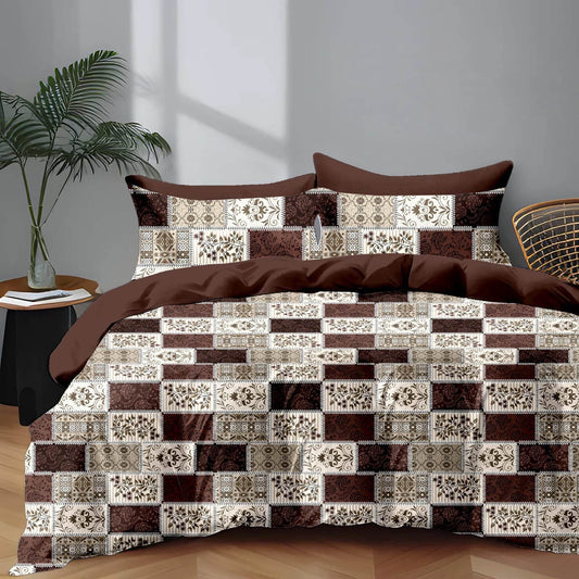 Premium Cotton Elastic Fitted King Size Bedsheet with 2 Pillow Covers