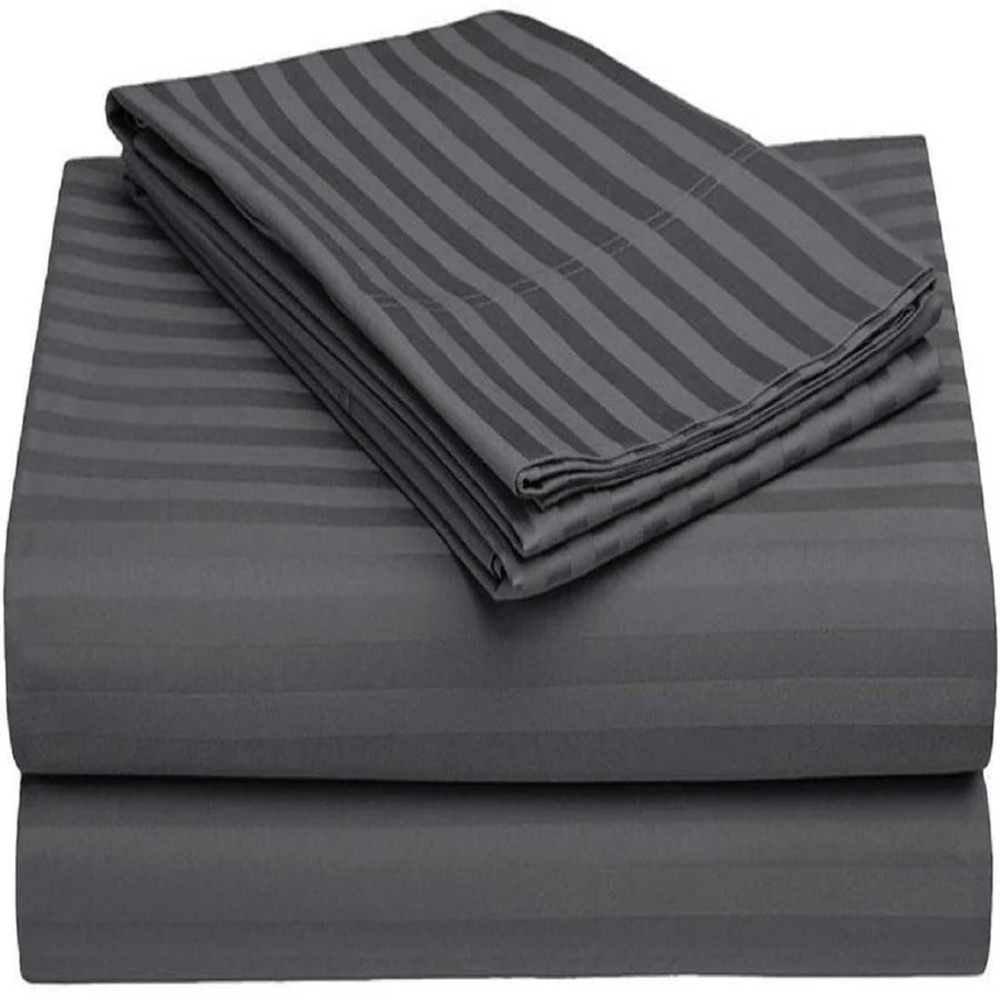 Charcoal Luxe – 210 TC Cotton Blend Bedsheet | King Size (BUY 1 GET 1 FREE)