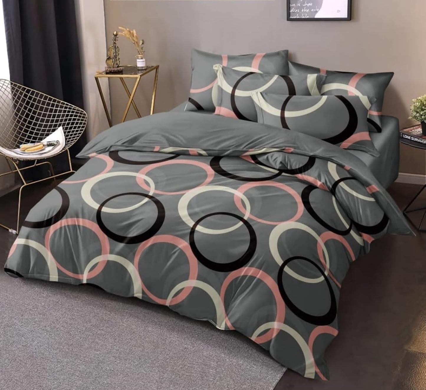 Cotton Blend Elastic Fitted King Bedsheet with 2 Pillow Covers (BUY1 GET1 FREE)