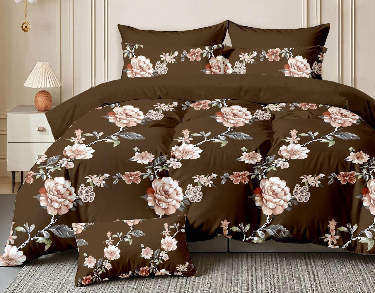 Twilight Bloom – 210 TC Cotton Blend Bedsheet | King Size (BUY 1 GET 1 FREE)