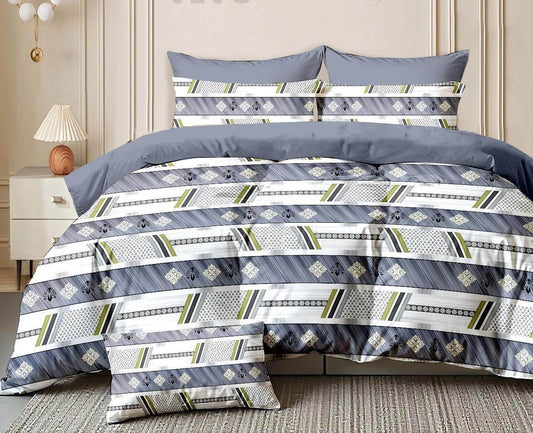 Whispering Grey – 210 TC Cotton Blend Bedsheet | King Size (BUY1 GET1 FREE)