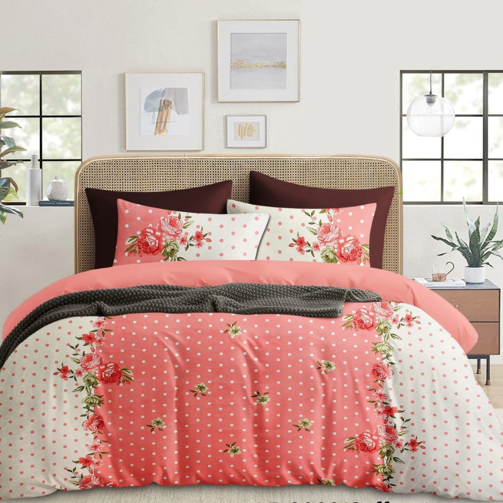 Rose Blossom  – 210 TC Cotton Blend Bedsheet | King Size (BUY 1 GET 1 FREE)