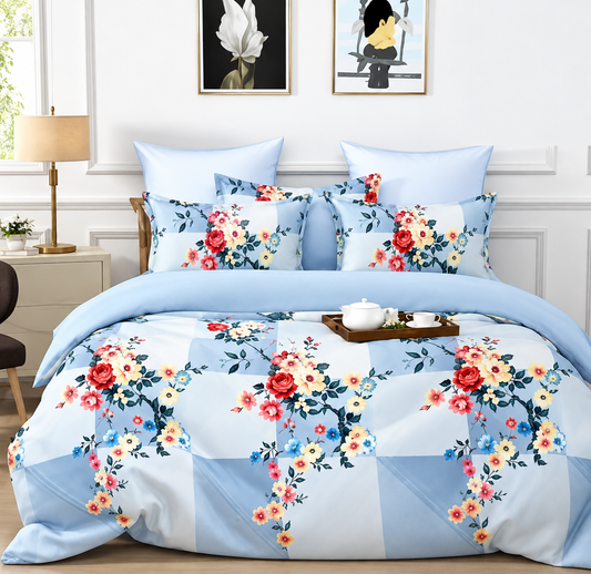 Premium Cotton Elastic Fitted King Size Bedsheet with 2 Pillow Covers