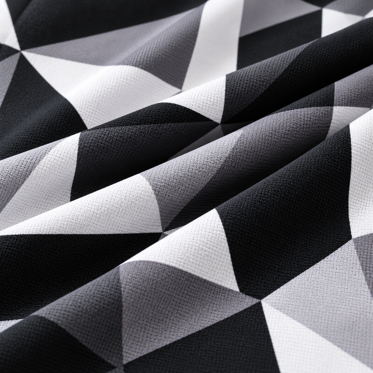 Printed Stretchable Elastic Sofa Cover Set 3 Seater & 1 Seater | Black White Geometric Design