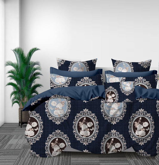 Premium Cotton Elastic Fitted King Size Bedsheet with 2 Pillow Covers (BOGO)