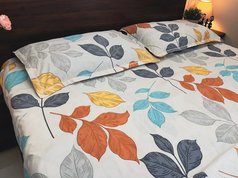Premium Cotton Elastic Fitted King Size Bedsheet with 2 Pillow Covers (BOGO)