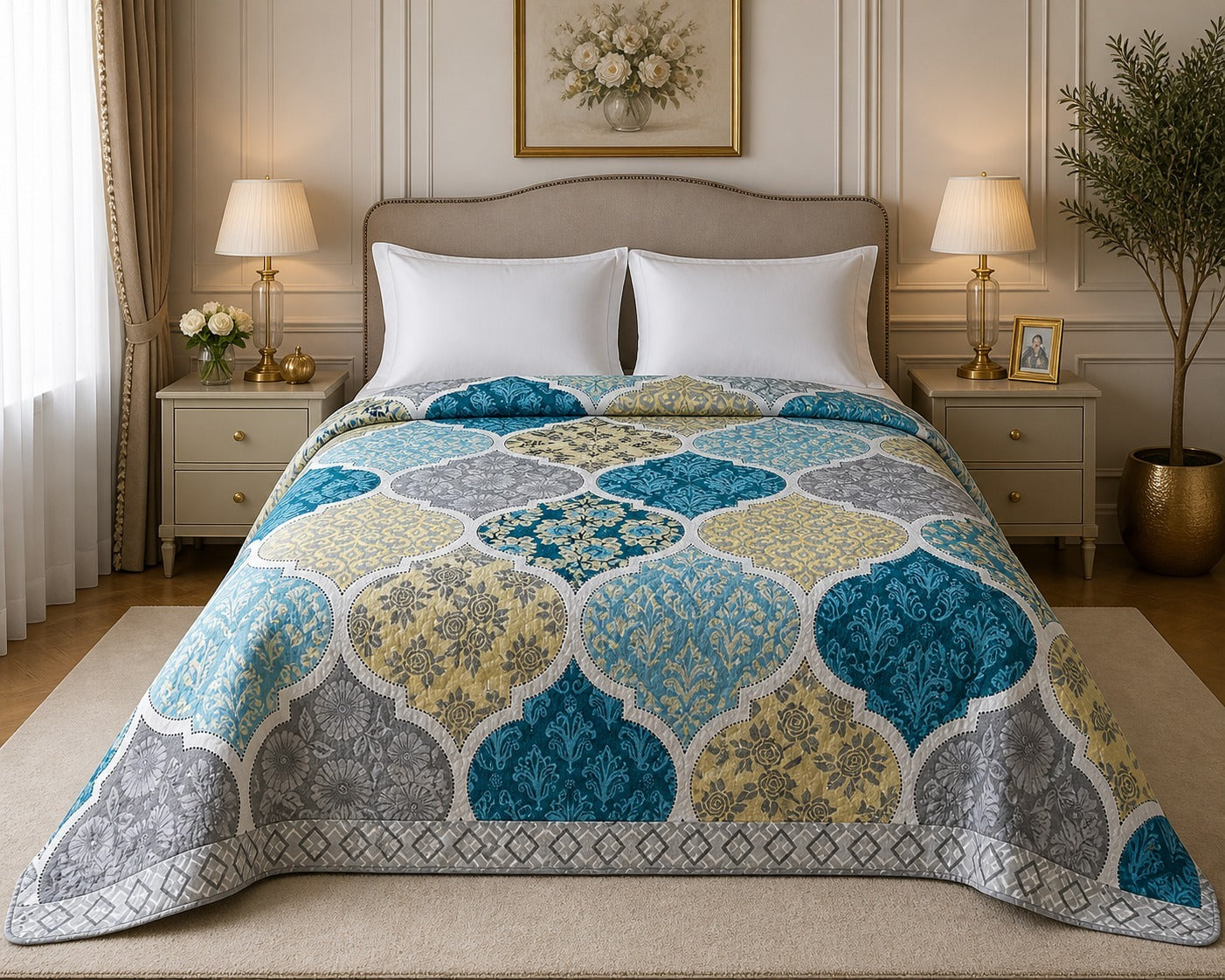 Royal Blossom 180 GSM AC Room Reversible Double Bed Comforter
