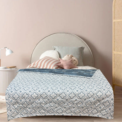 Grey Leaves 180 GSM AC Room Reversible Double Bed Comforter