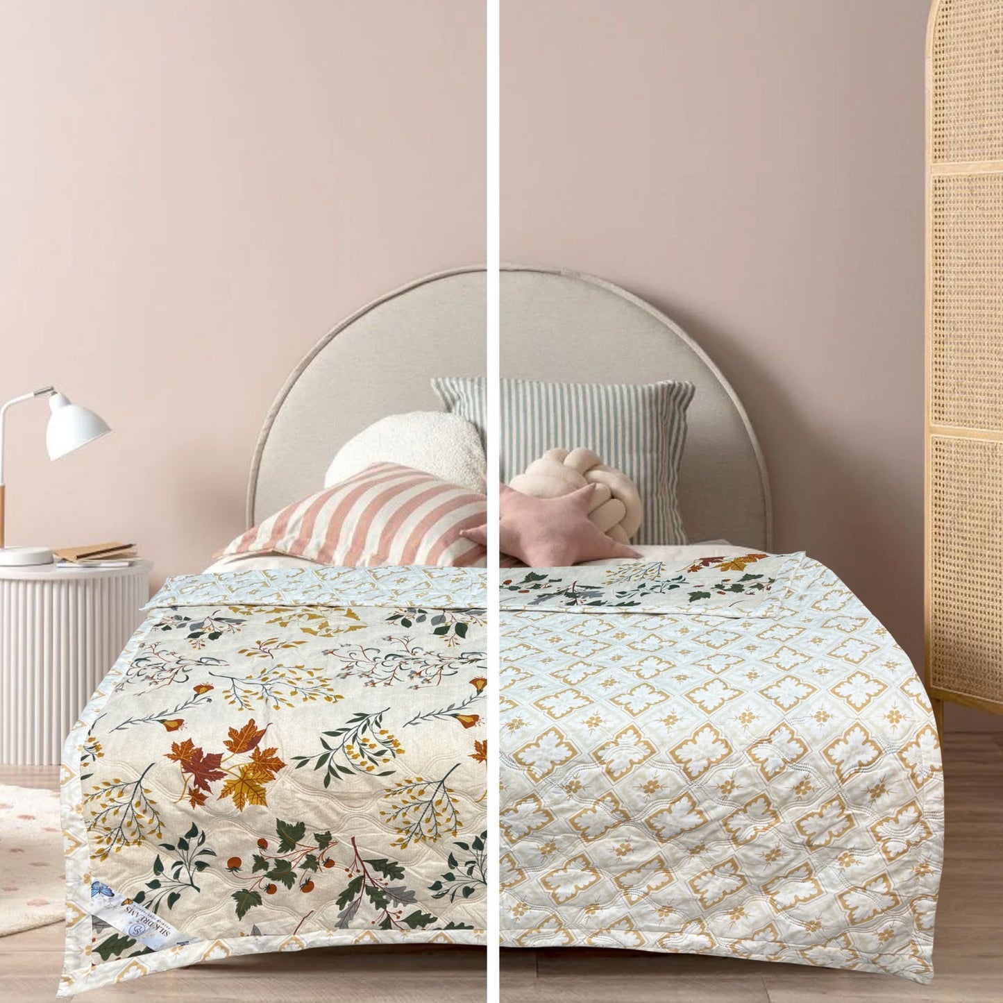 Leaf Aura 180 GSM AC Room Reversible Double Bed Comforter