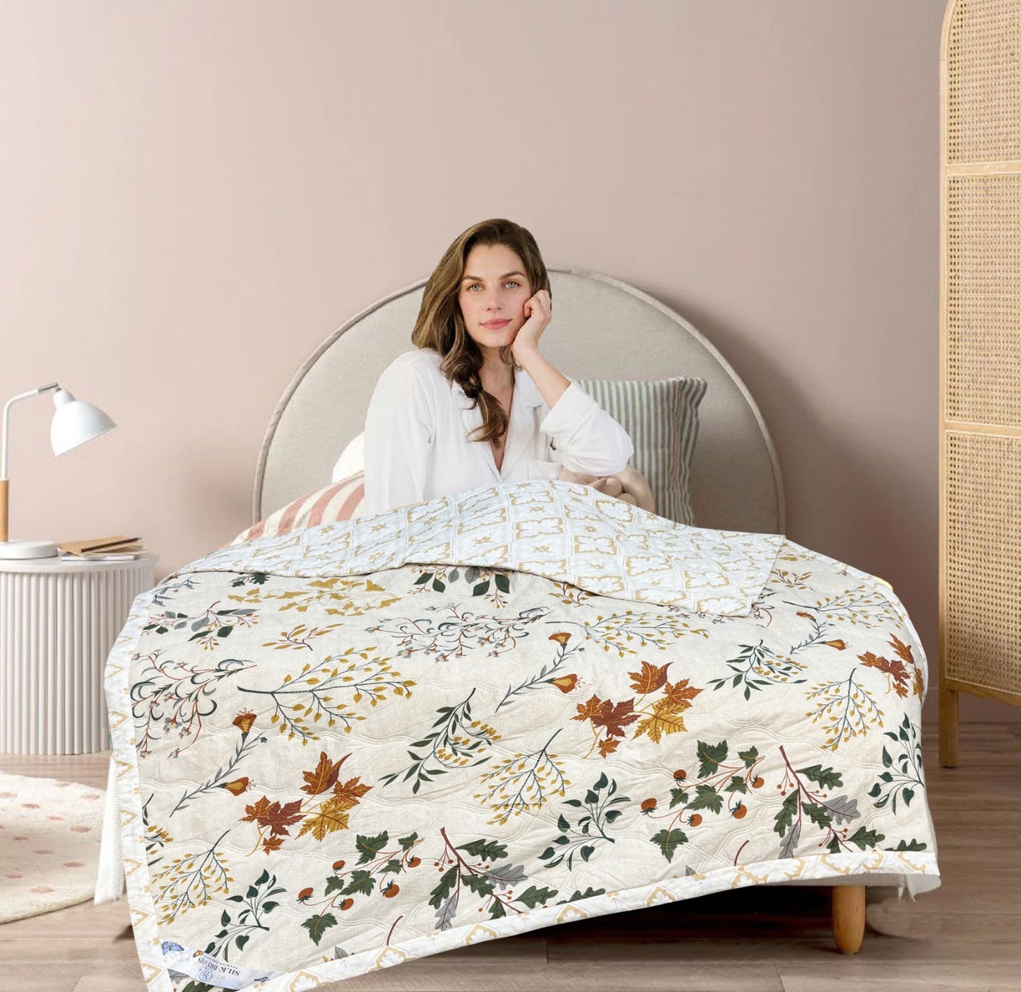 Leaf Aura 180 GSM AC Room Reversible Double Bed Comforter