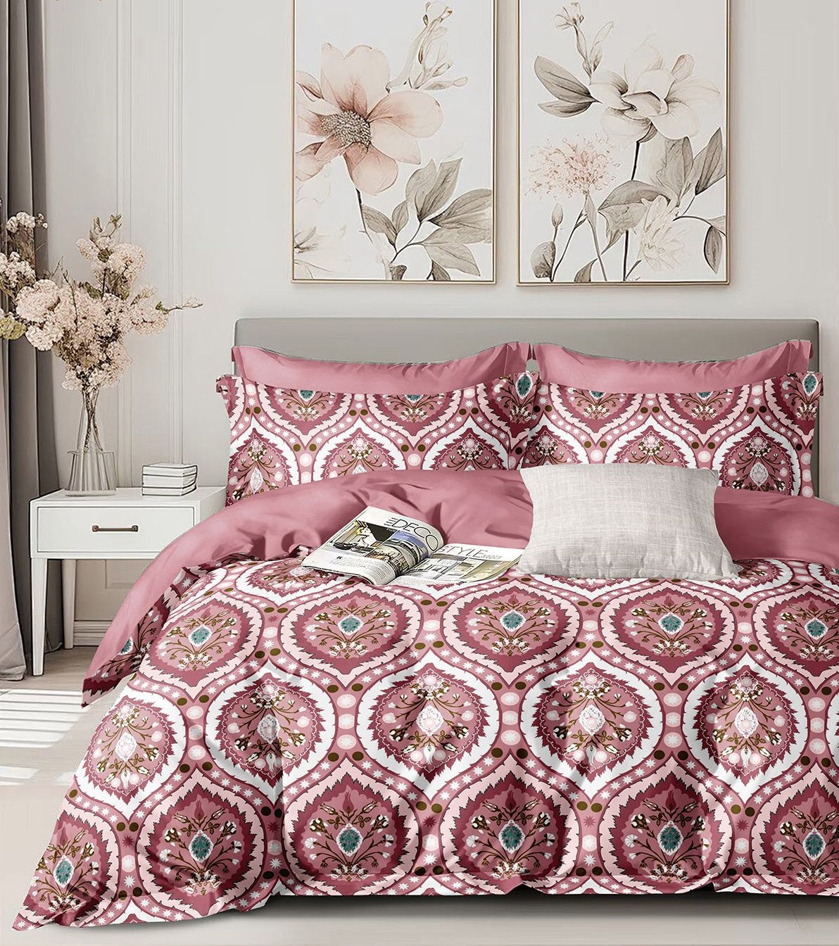 Premium Cotton Elastic Fitted King Size Bedsheet with 2 Pillow Covers (BUY1 GET1 FREE)