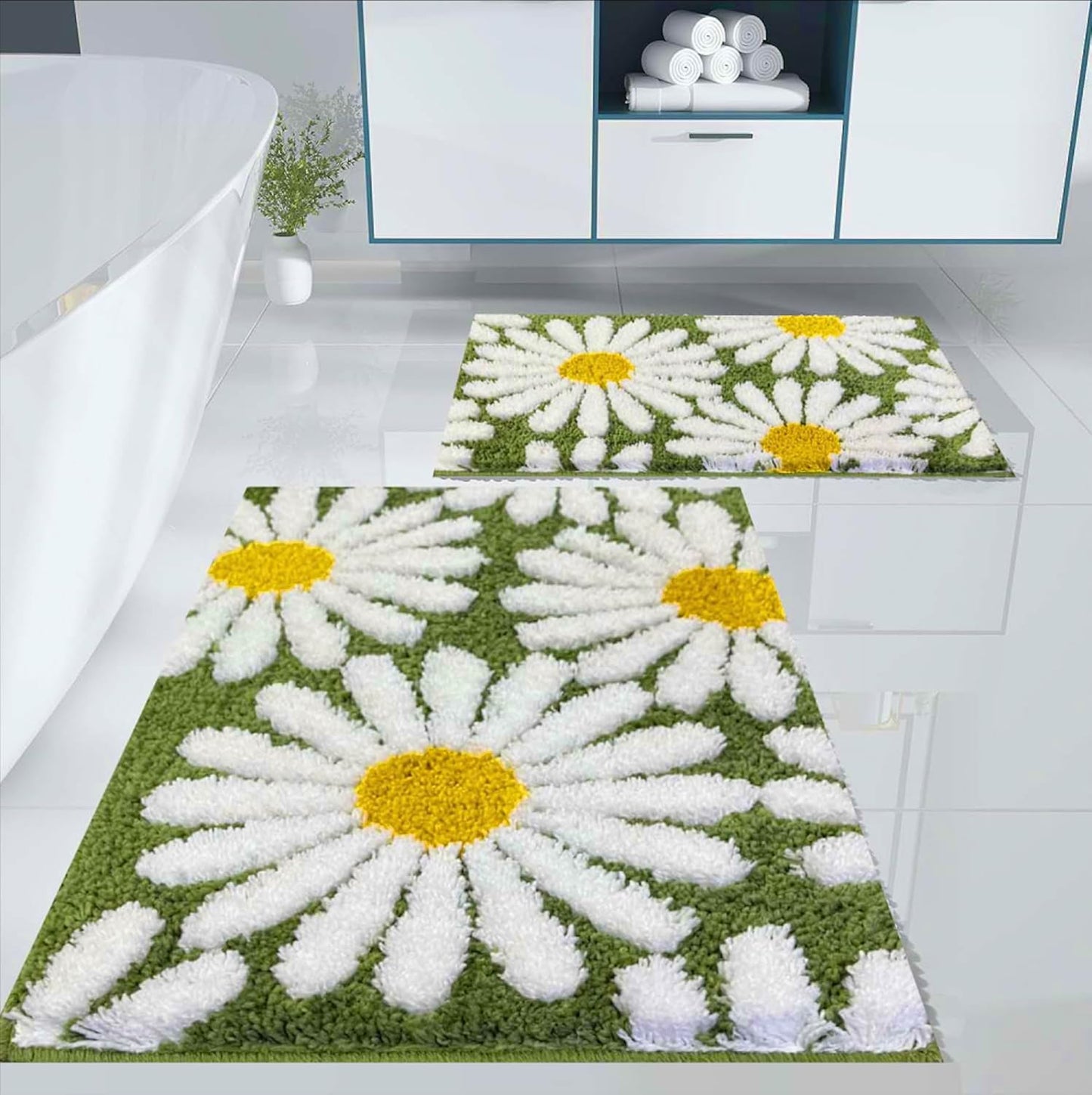 White Lilly- Anti-Slip Microfibre Doormat (40x60 cm)