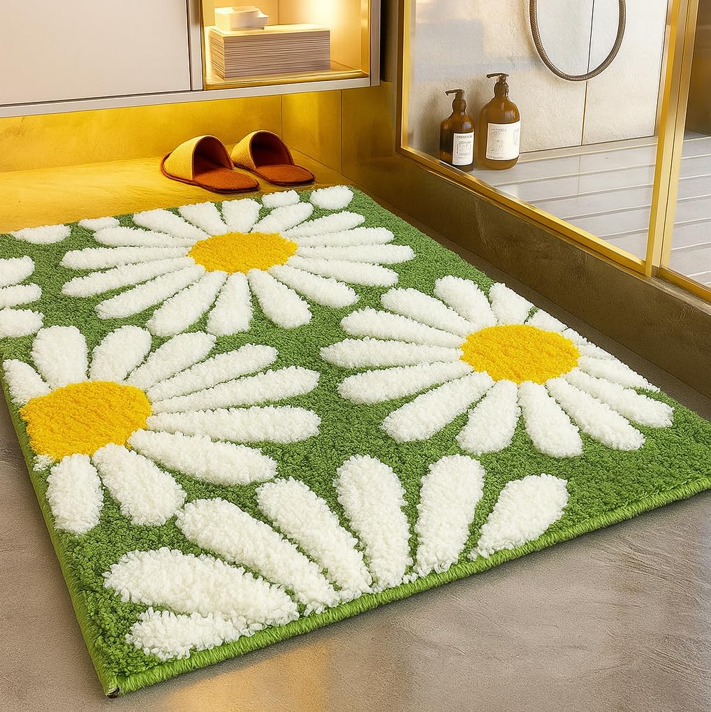 White Lilly- Anti-Slip Microfibre Doormat (40x60 cm)