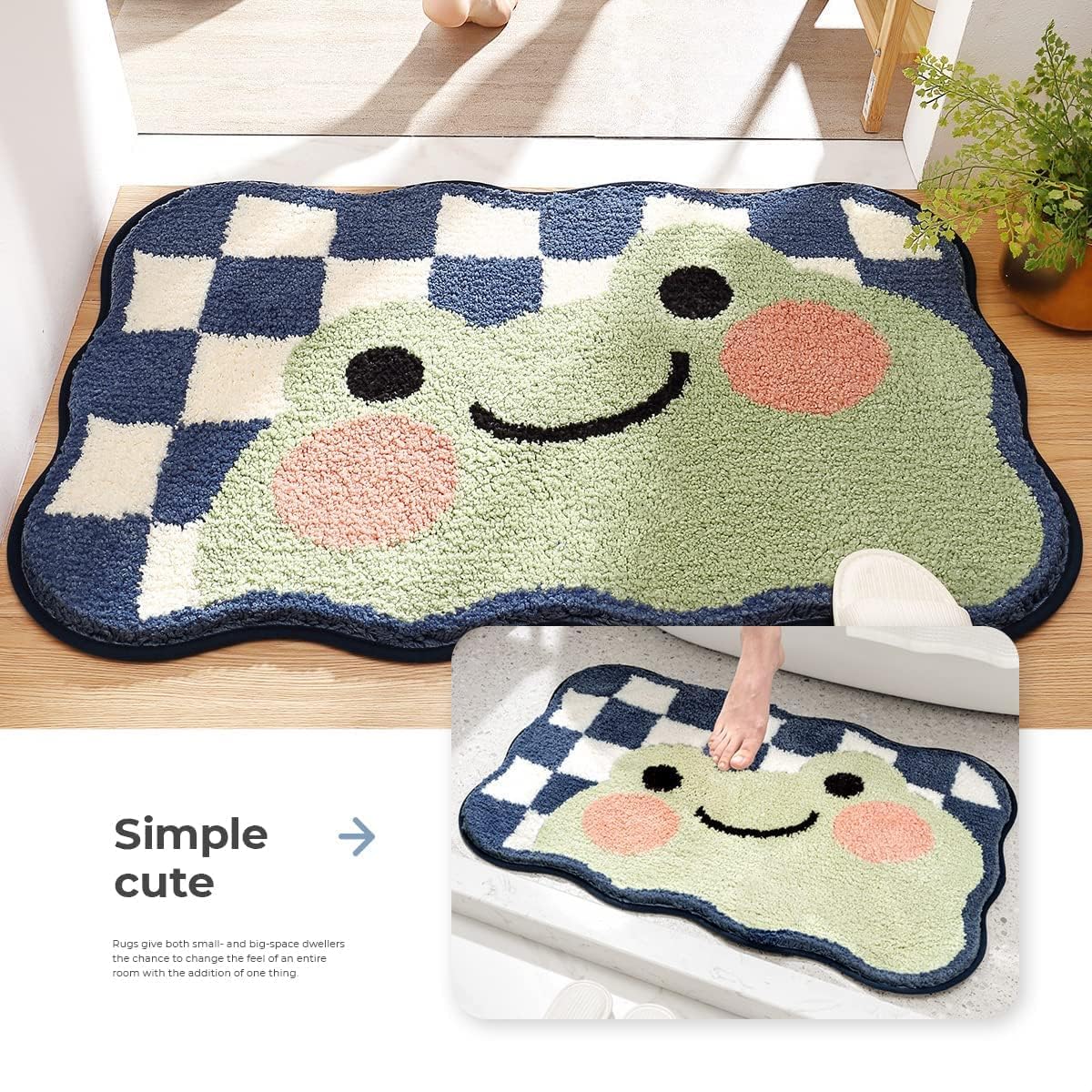 Cute Frog - Anti-Slip Microfibre Doormat (40x60 cm)