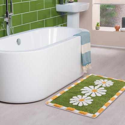 White Flower - Anti-Slip Microfibre Doormat (40x60 cm)