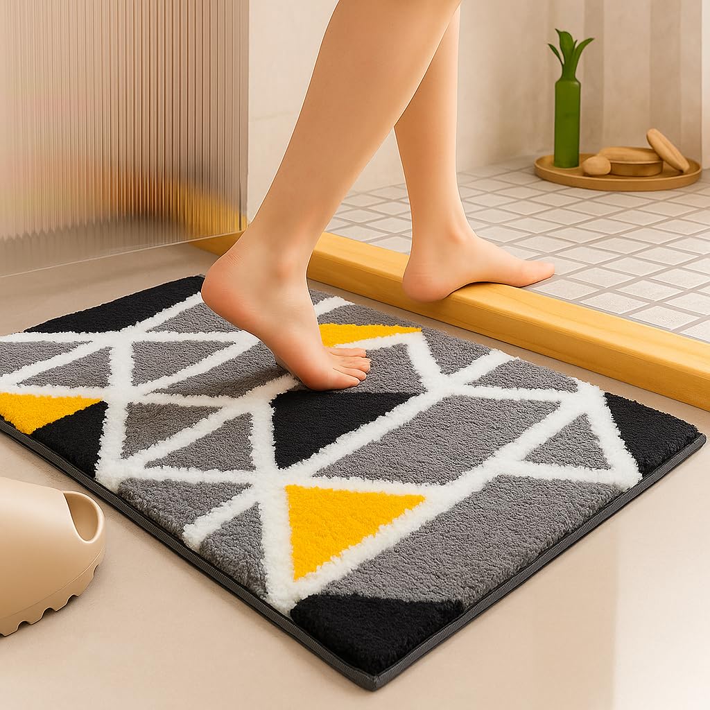 Royal Grid - Anti-Slip Microfibre Doormat (40x60 cm)