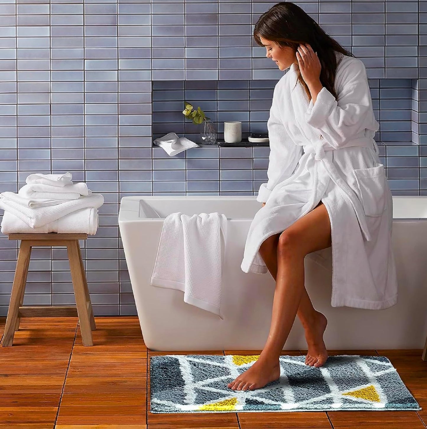 Royal Grid - Anti-Slip Microfibre Doormat (40x60 cm)