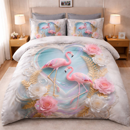 7D Flamingo Rose Bedsheet
